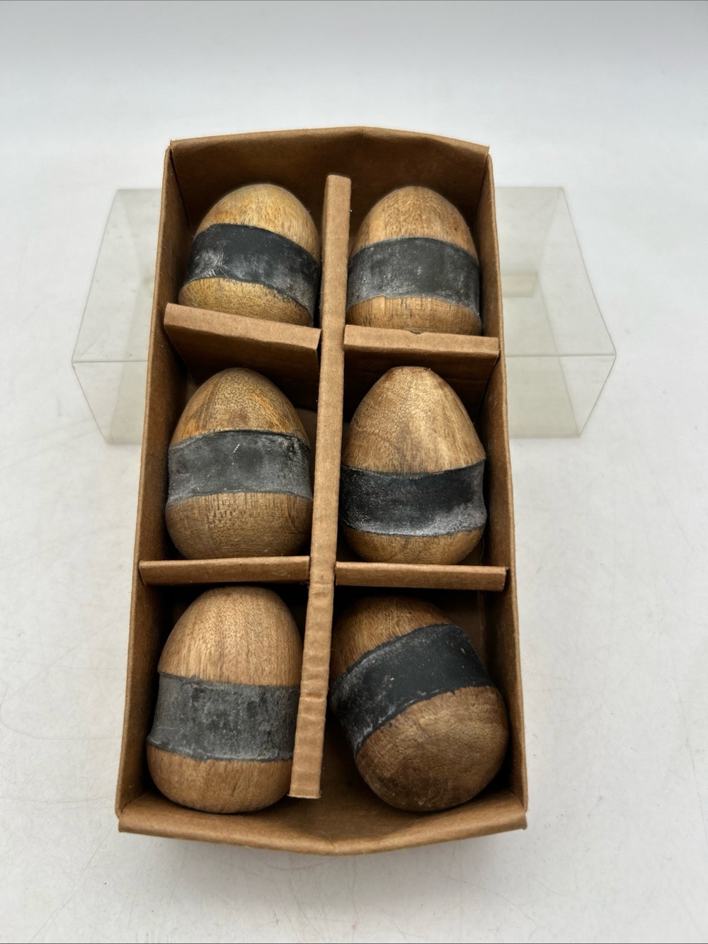 New Set of Six 2" Mango Wood Eggs(Decor,Crafting,Easter,Rustic,Farmhouse) Brown
